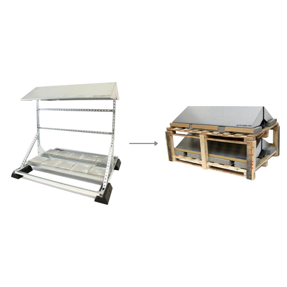 PVshelter floor B2B inverter frame non-assembled