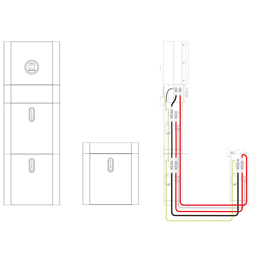 Kstar Single phase Cable Kit for 3 battery pack