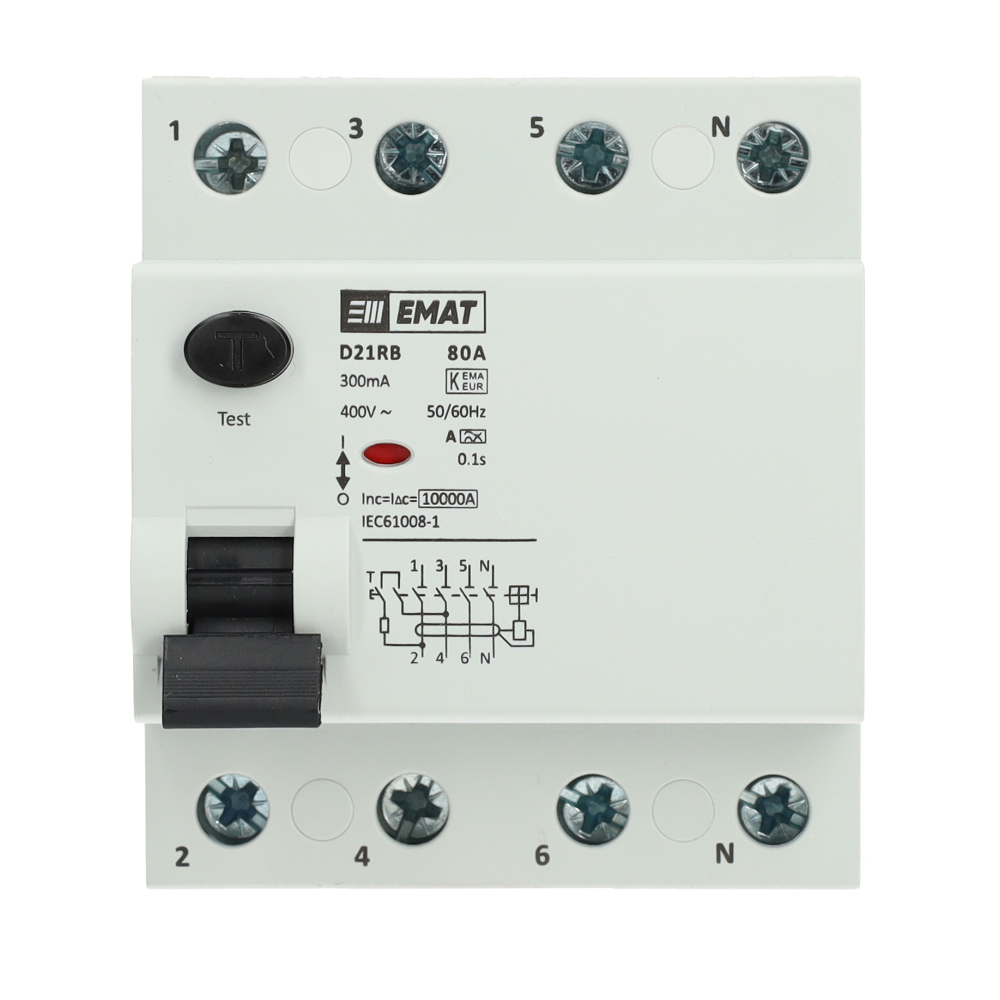 EMAT aardlekschakelaar 4-polig 80A 300mA type A