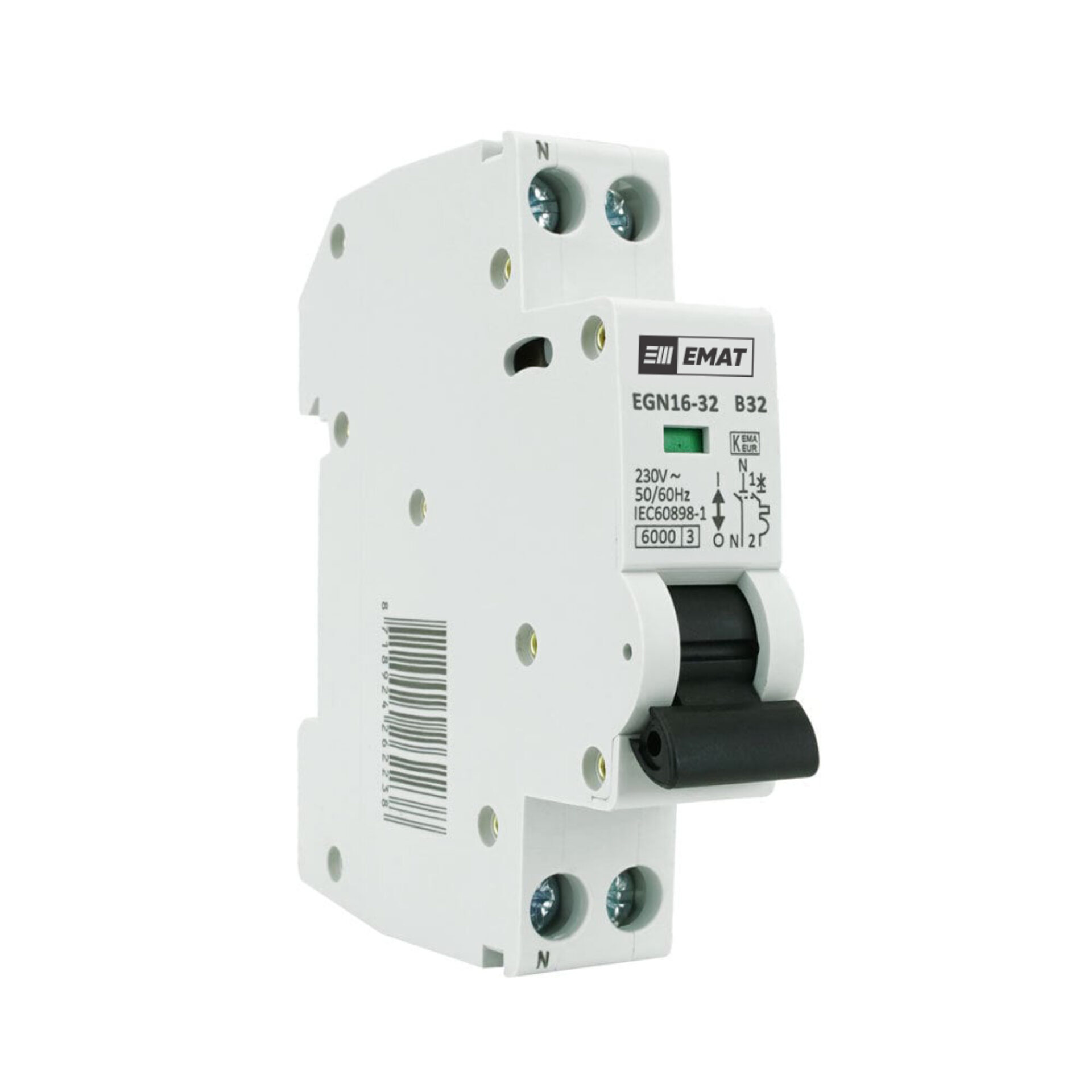 EMAT installatieautomaat 1-polig+nul 32A B-Kar