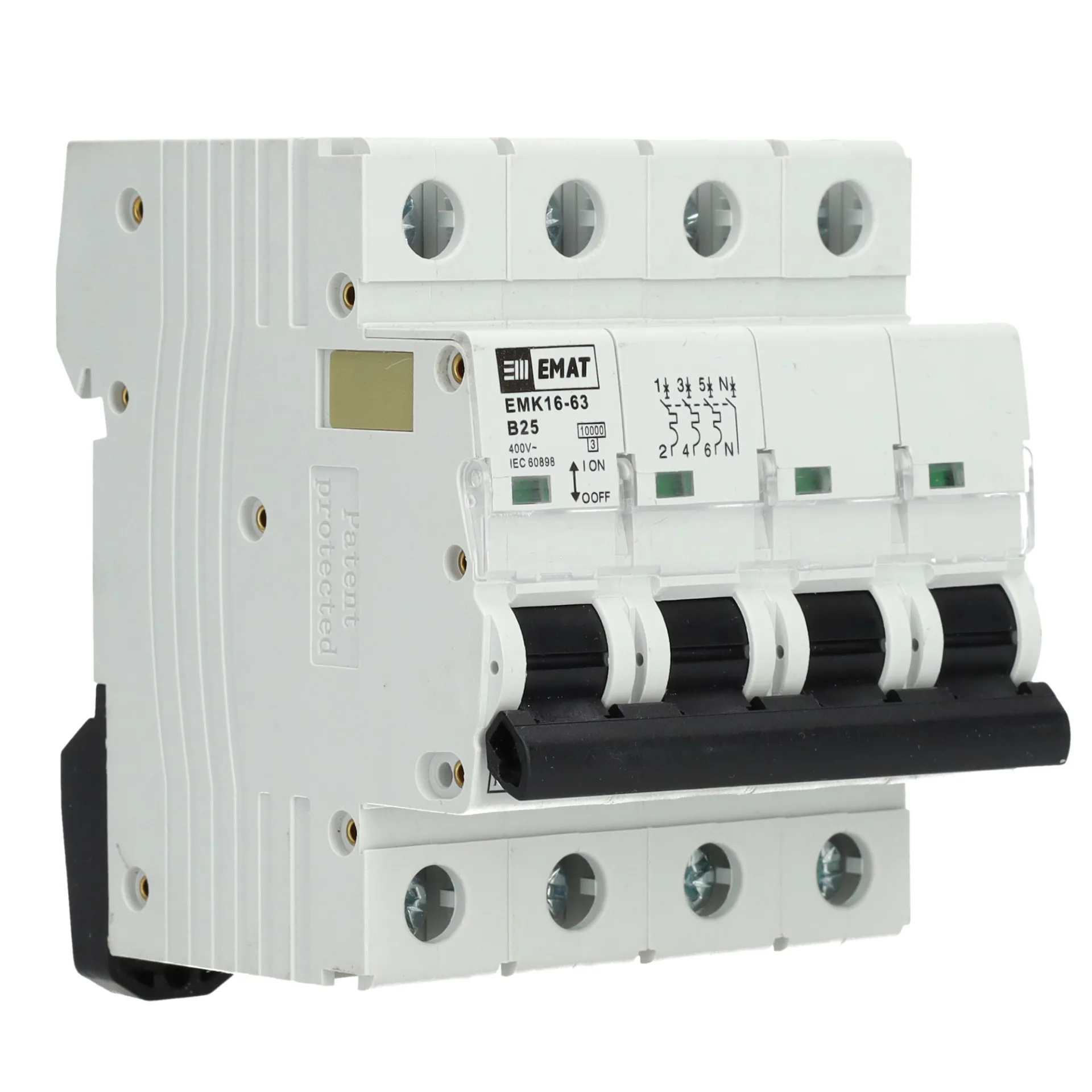 EMAT installatieautomaat B25 3-fase (3P+N) 10kA