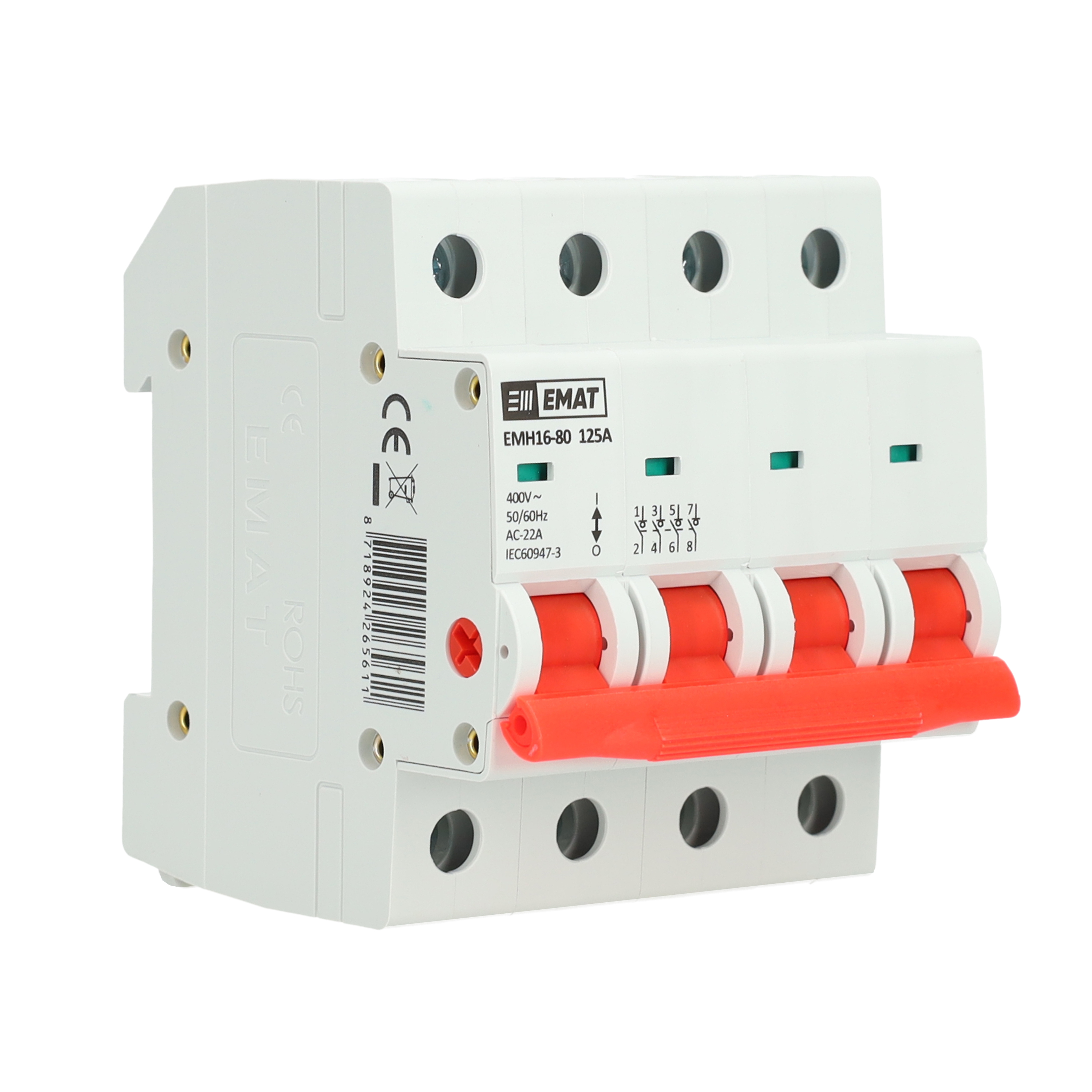 EMAT hoofdschakelaar 4-polig 125A
