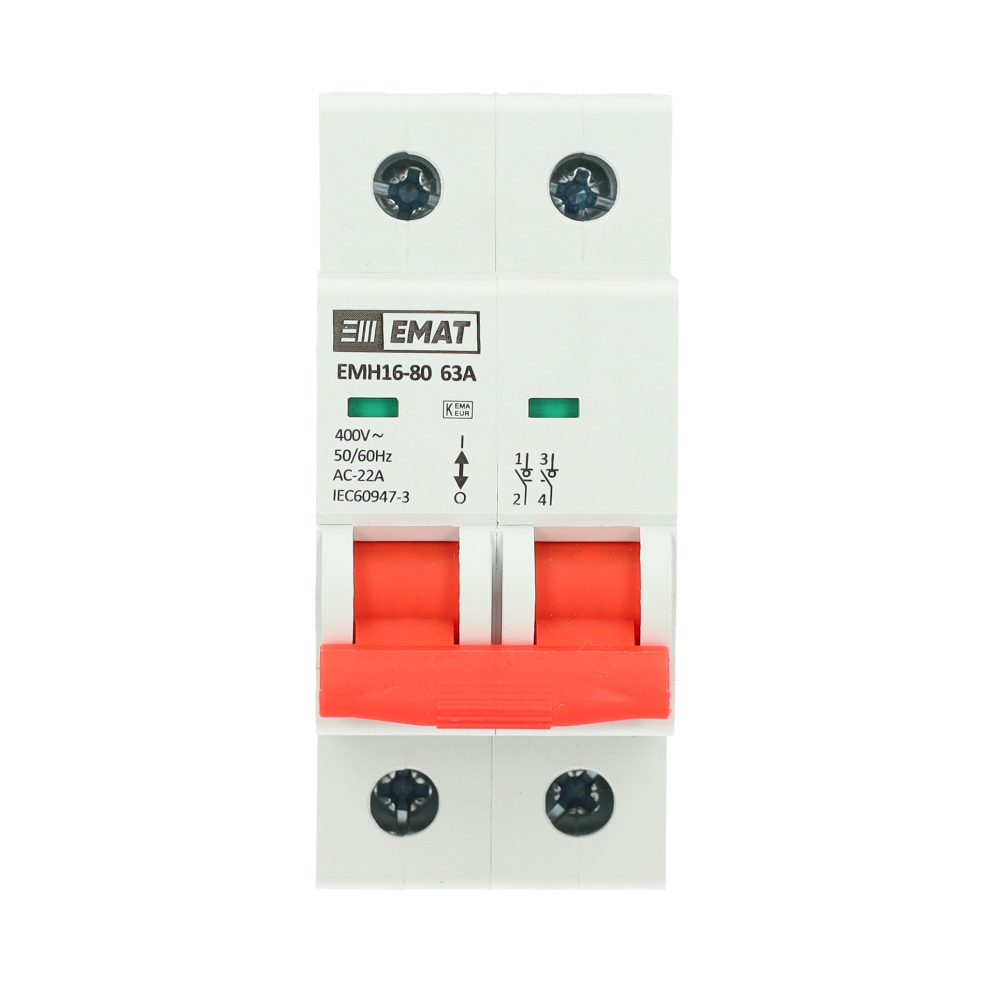 EMAT hoofdschakelaar 63A 1-fase (2P)