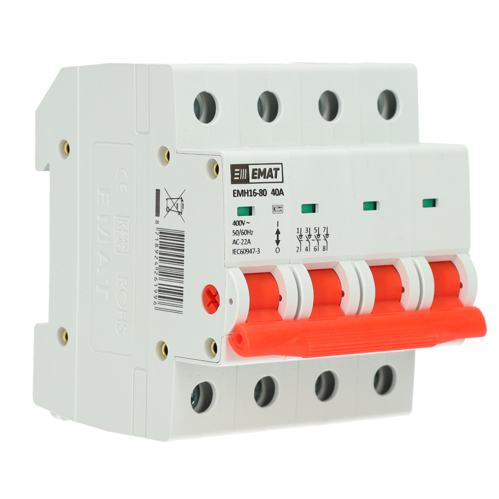EMAT hoofdschakelaar 40A 3-fase (4P)