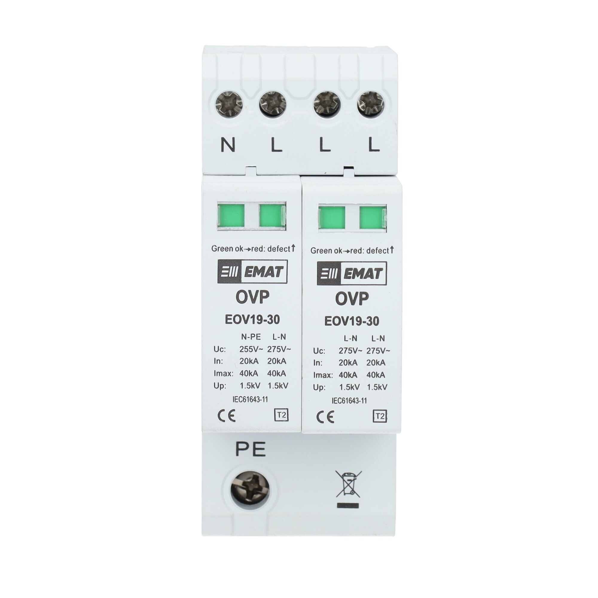 EMAT overspanningsbeveiliging 275V 3-fase (4P)