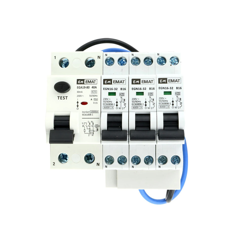 EMAT uitbr. set 1 ALS. 2P 40A, 3 inst. aut. 1P+N 16A B-Kar