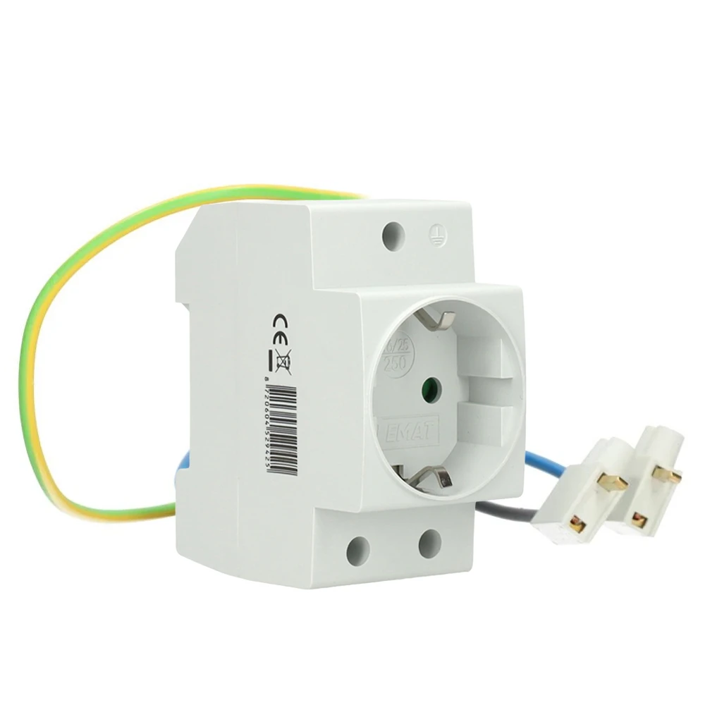EMAT stopcontact met randaarde DIN-rail