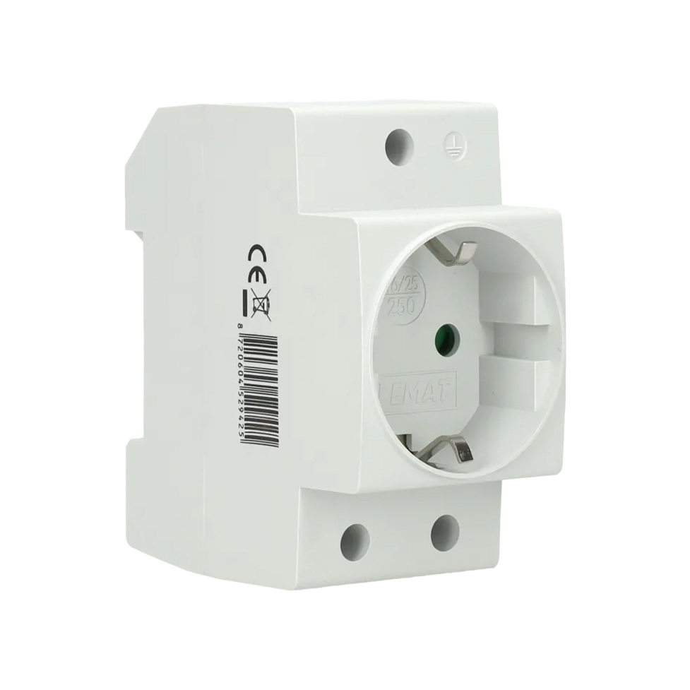 EMAT wandcontactdoos met randaarde din-rail