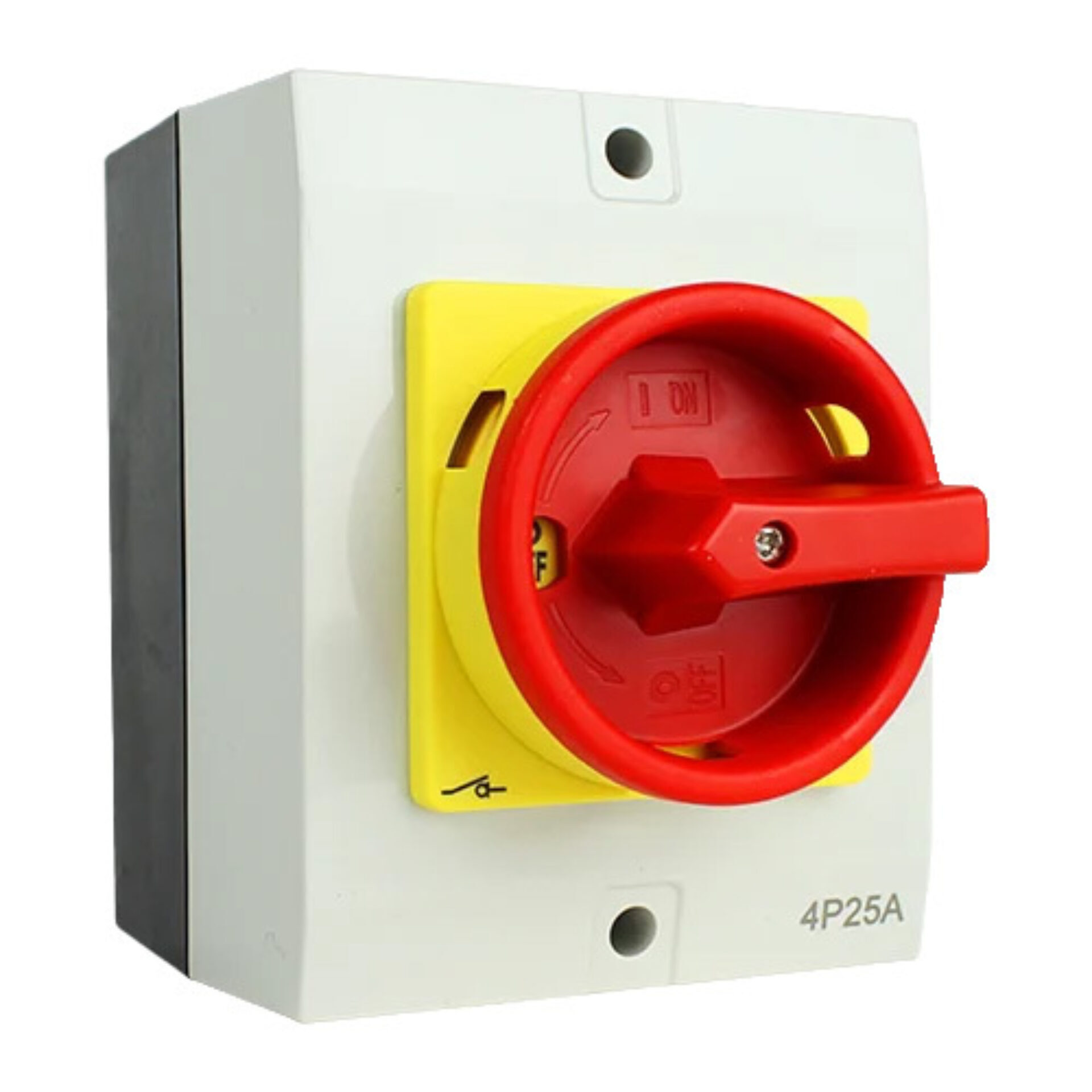 EMAT werkschakelaar 4-polig 25A rood