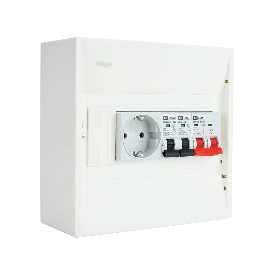 EMAT PV-verdeler 2x B16 groep met WCD en hoofdschakelaar