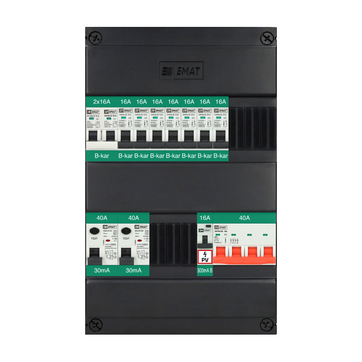 EMAT GRK 360x220 mm 3 Fase HS  2xALS  7xA 1xPV16A300mA